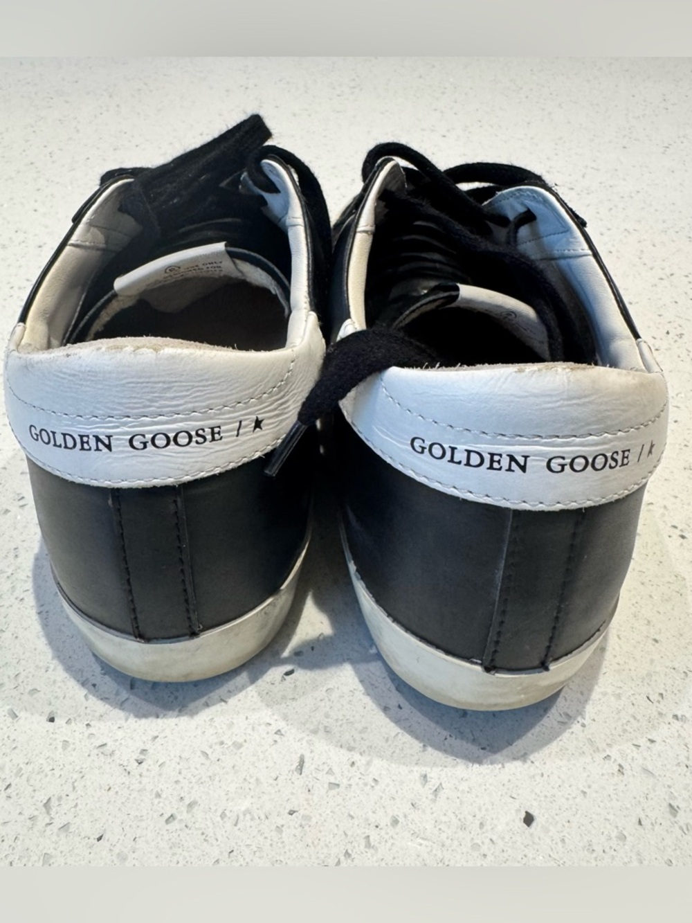 Golden Goose Black & White Superstar Leather Sneakers Size 40 US 9 - Picture 4 of 6